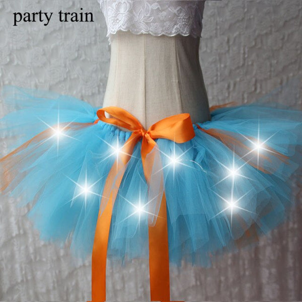 Arrival Women Tulle Tutu Skirt Sexy Mini Fancy Adult Petticoat Fluffy Yarn Ballet Dance Halloween Led Light Up