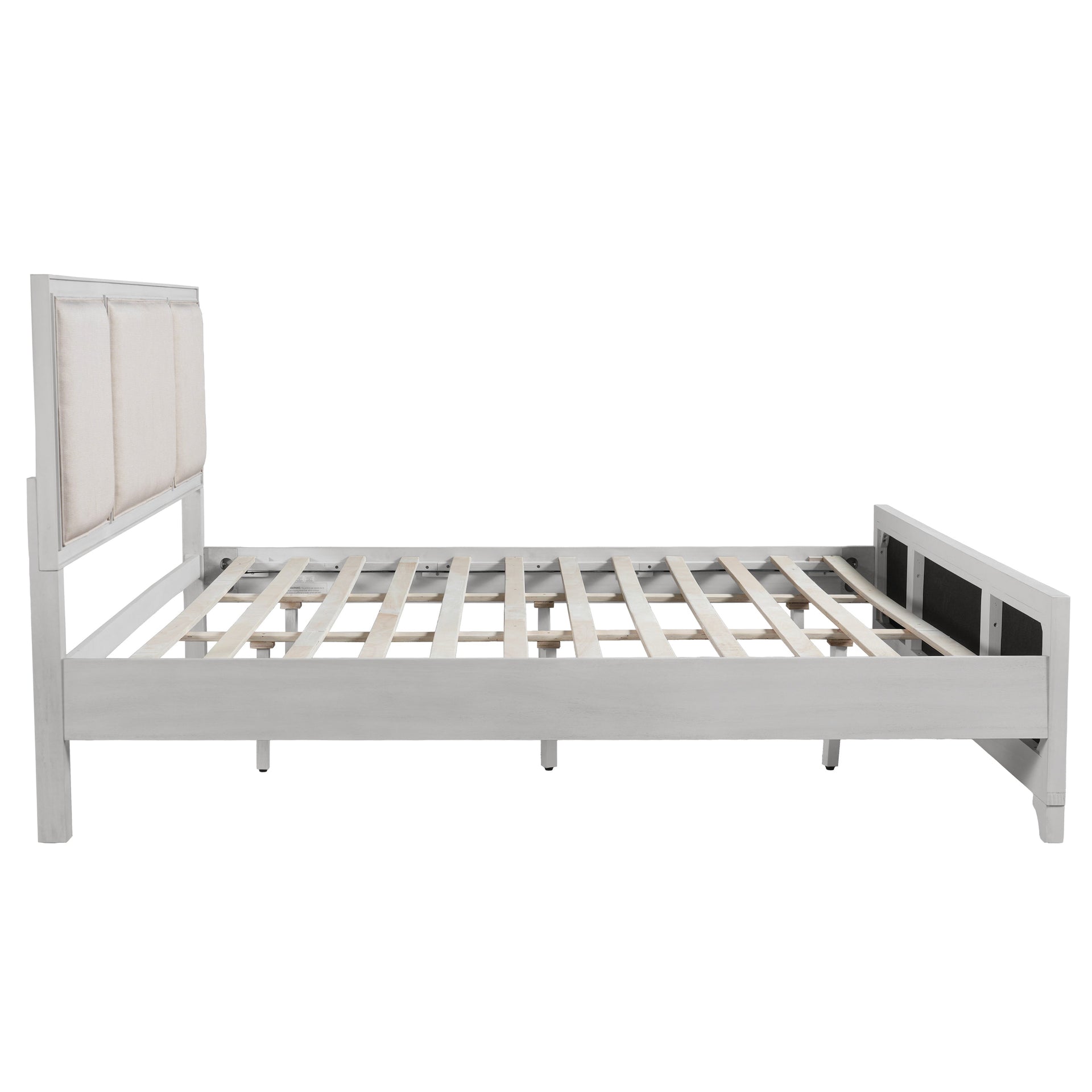 King Size Bed Frame with Upholstered Headboard