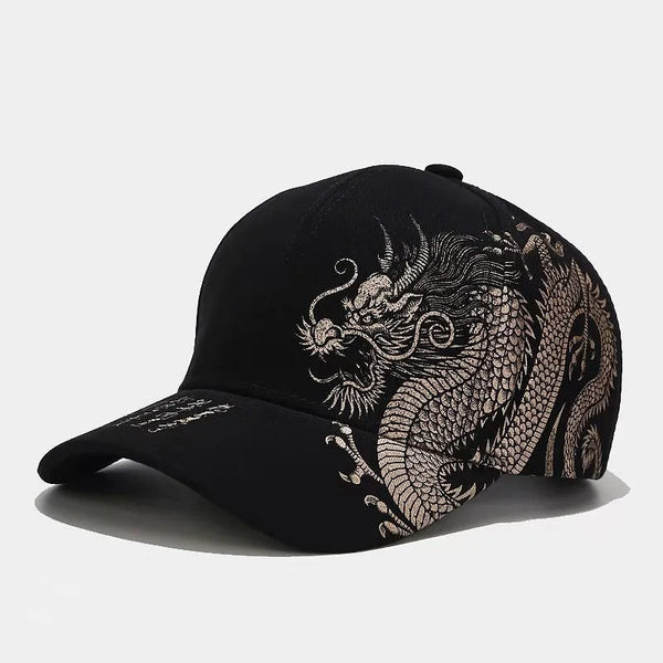 Men and women universal new Chinese dragon printing paragraph duck tongue cap pattern neutral wind adjustable baseball cap