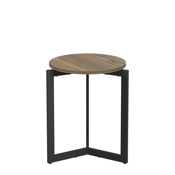 19.68''H Round Side Table, Round Accent End Table with Sturdy Metal Frame, Round Nightstand, for Living Room, Brown