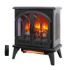 24 Inch 3D Flame Electric Infrared Quartz Fireplace Stove - Antique Black