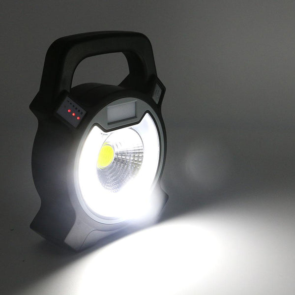 30W COB LED Portable Spotlight Searchlight USB Rechargeable Handheld Work By 18650 Portable Lantern
