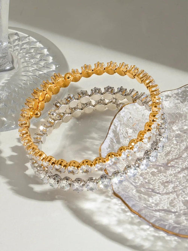 Stainless Steel Inlaid Zircon Bracelet