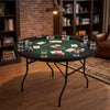 48 Inch Foldable Poker Table with 8 Cup Holders and Padded Edges-Green
