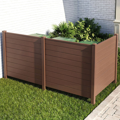 48 x 38 Inches Air Conditioner Fence 2 Panels Outdoor Privacy Fence-Brown