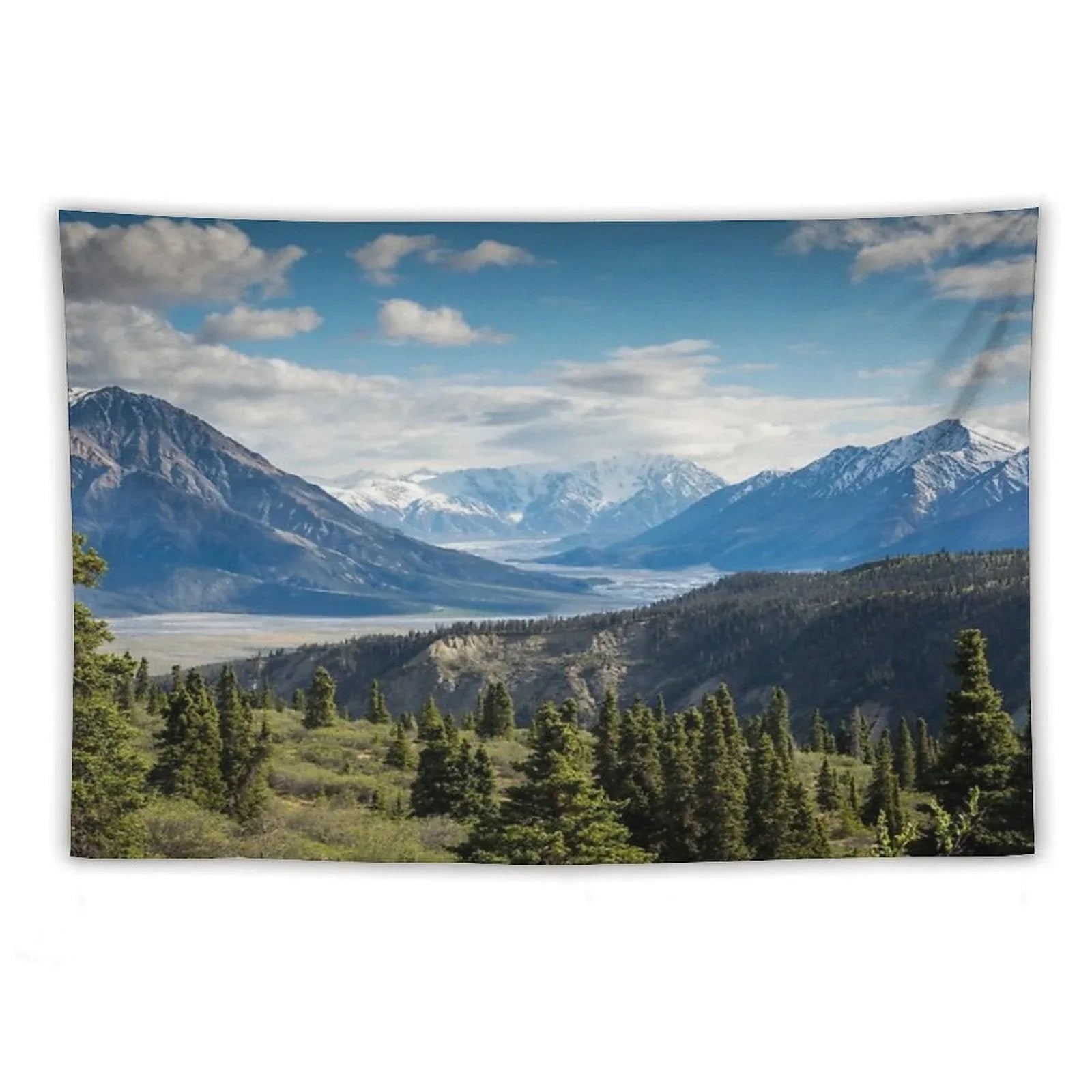 Forest Mountains River National Park Nature Photography Wall Art Tapestry