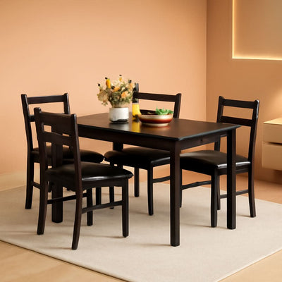 Brown Premium Five Piece Dining Table Set Apartment