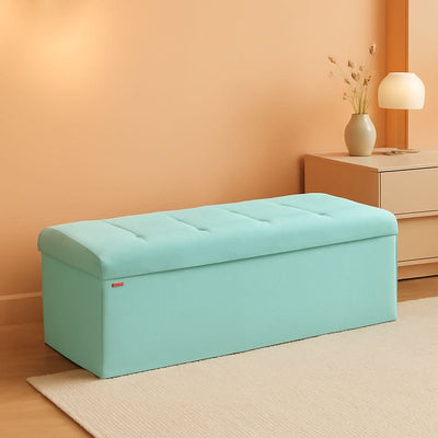 Moon light Green Foldable Storage Ottoman Bench Room