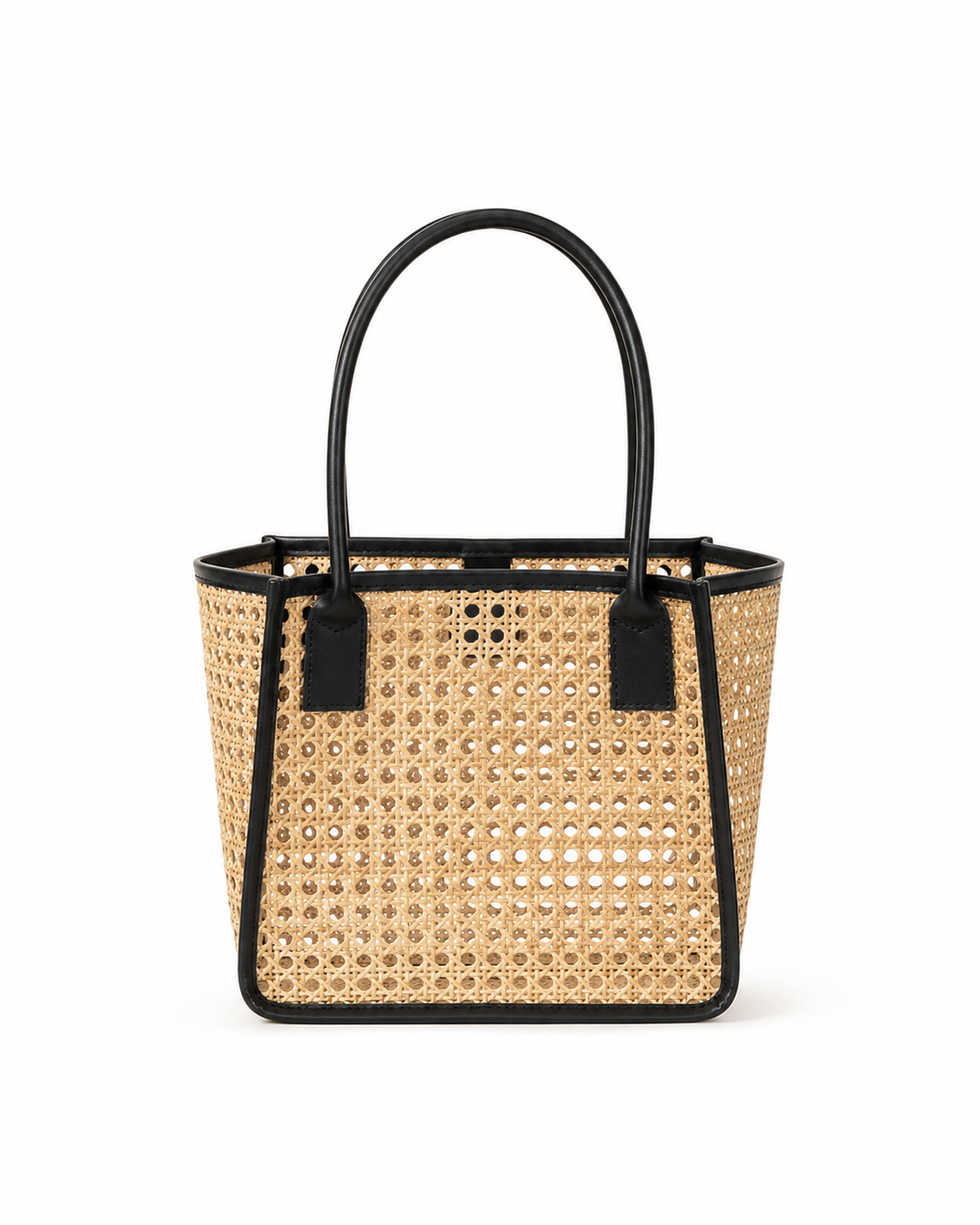 Citra Leather and Rattan Tote Bag
