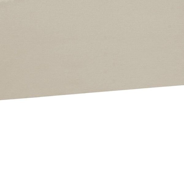 Beige Linen Blend Upholstered Arched Full Headboard With Nail Head Trim
