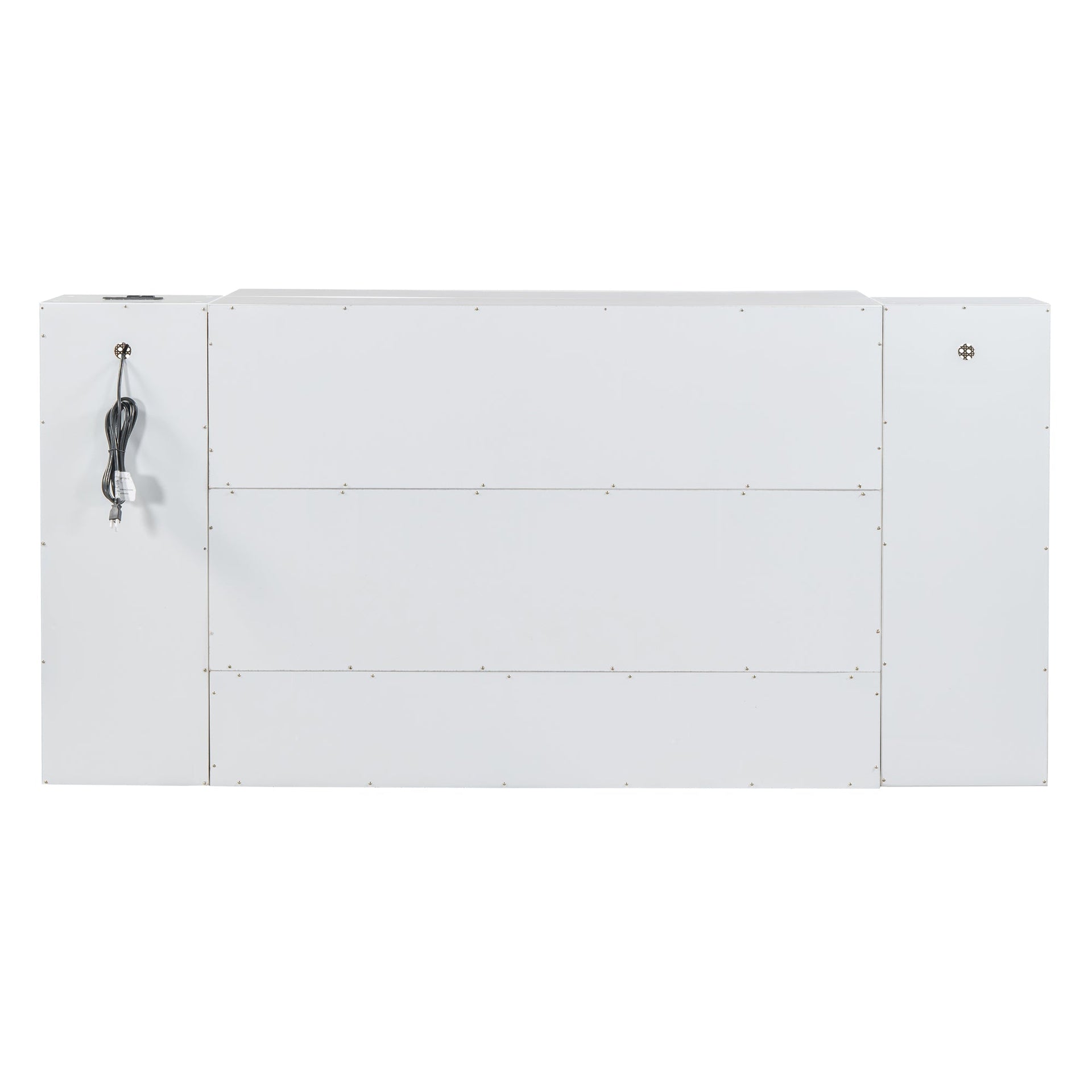 Large Murphy bed wall mounted bed with drawers, 2 storage cabinets, 1 set of sockets and USB ports, white