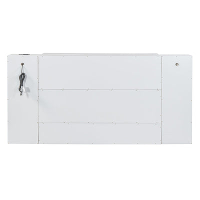 Large Murphy bed wall mounted bed with drawers, 2 storage cabinets, 1 set of sockets and USB ports, white