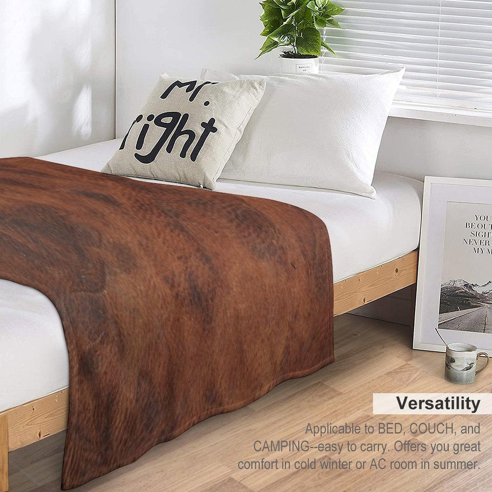 Leather Clouded Pattern Dark Throw Blanket