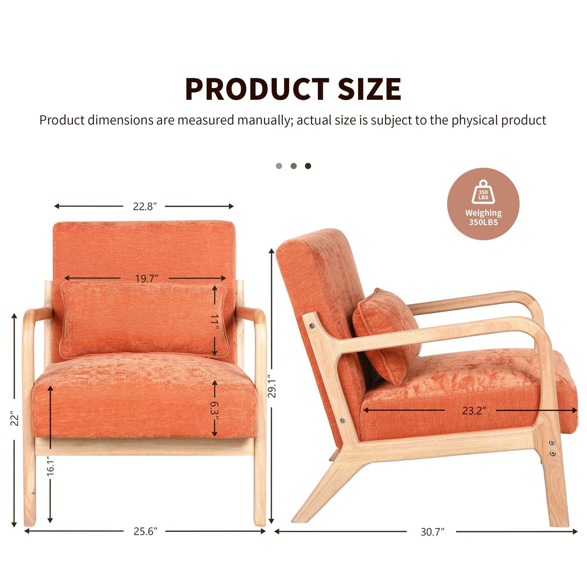 Antique Orange Cotton‑Linen Chair