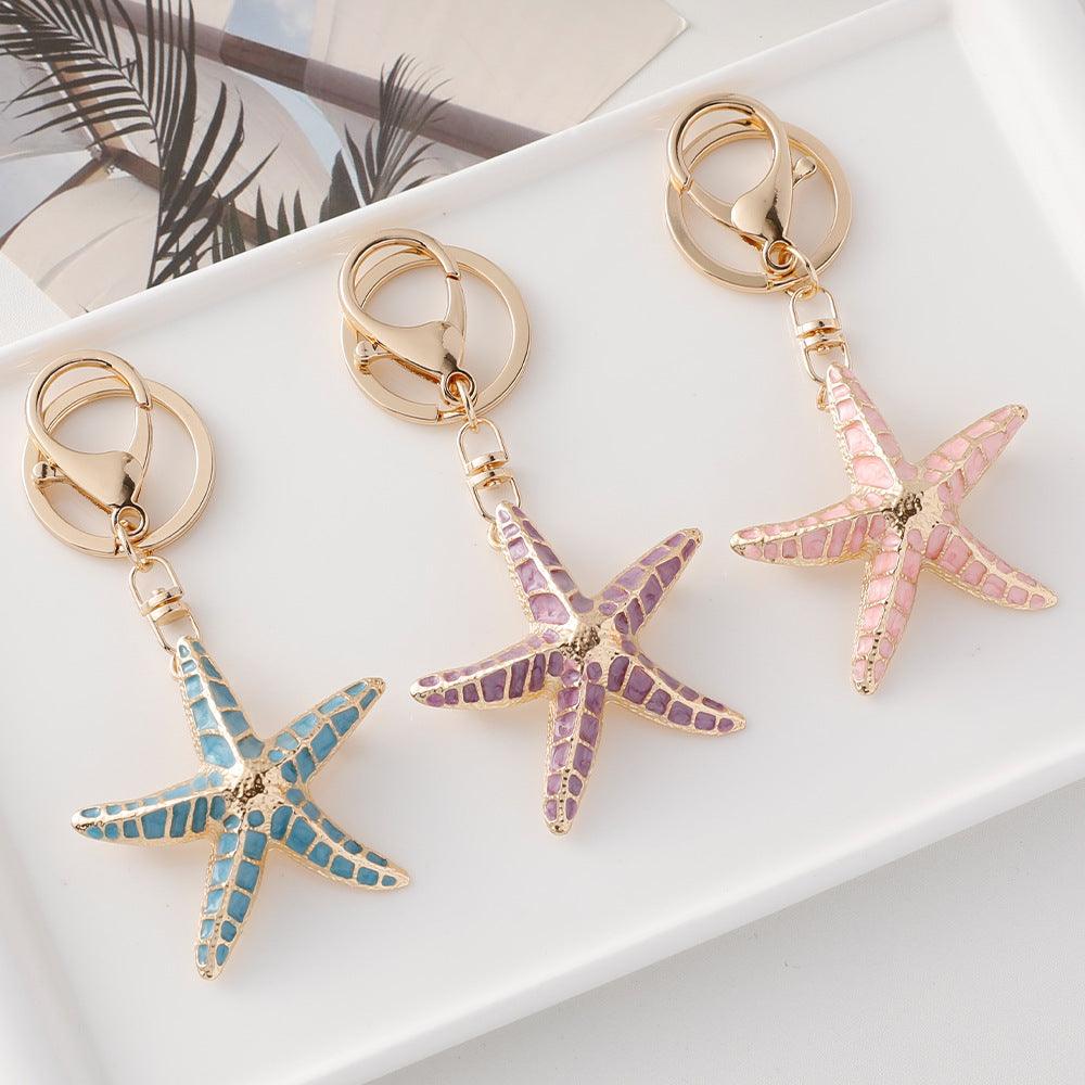 Starfish Shell Keychain Ocean Series