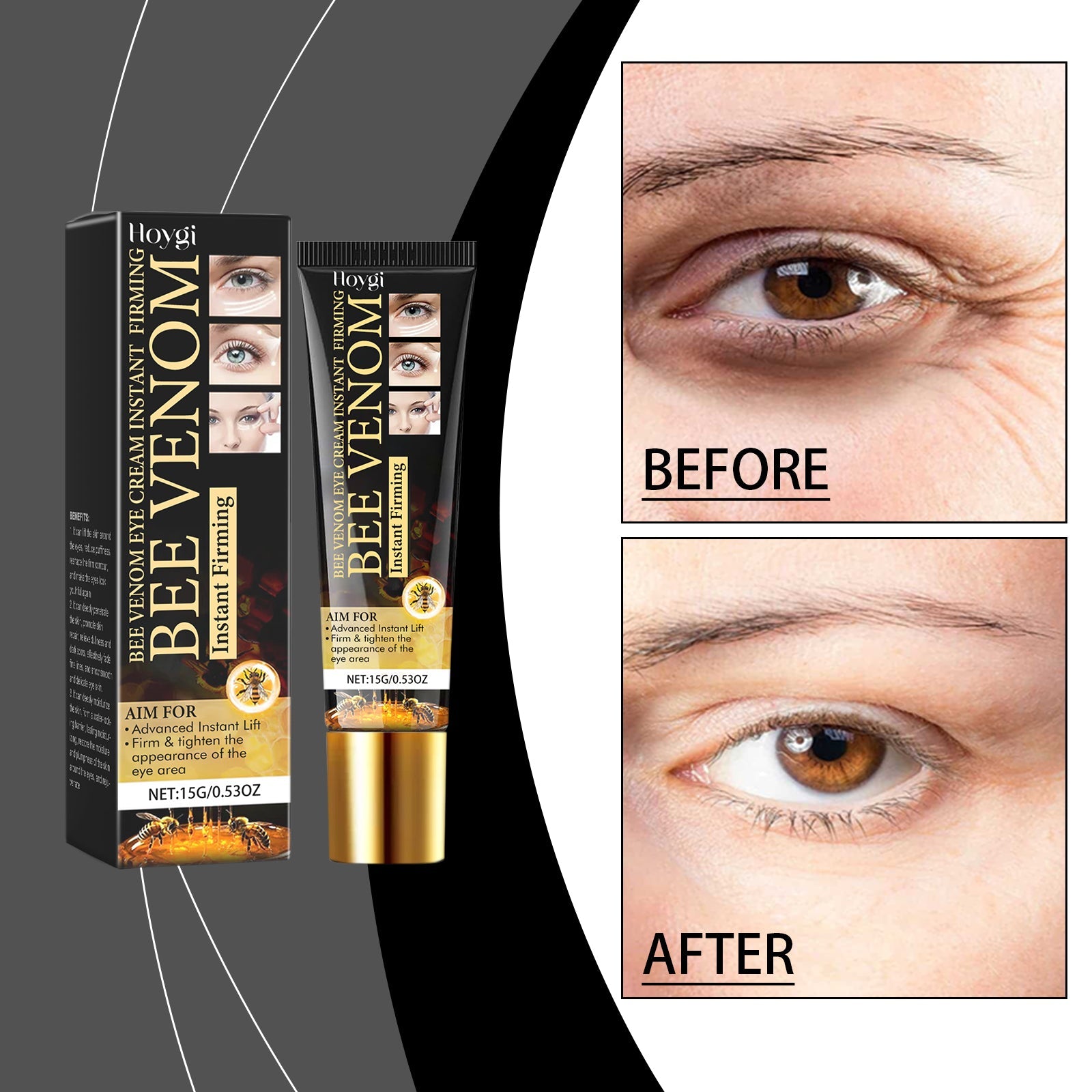 Bee Venom Firming Eye Cream, Anti-Wrinkle Revitalizing, Hydrating And Moisturizing Eye Cream To Improve Dry Eye Bags Around The Eyes