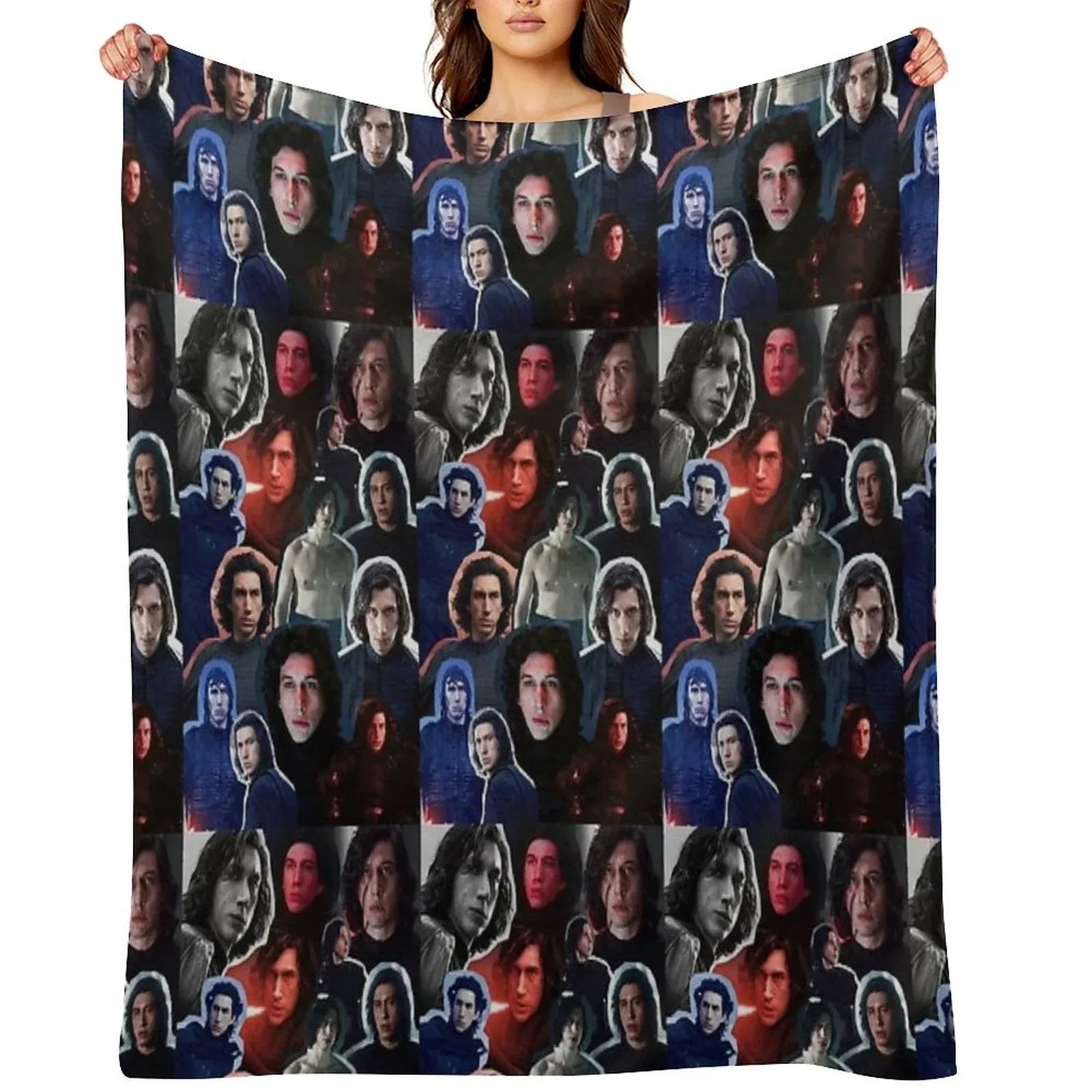Adam Driver As BenKylo Collage Edit Throw Blanket