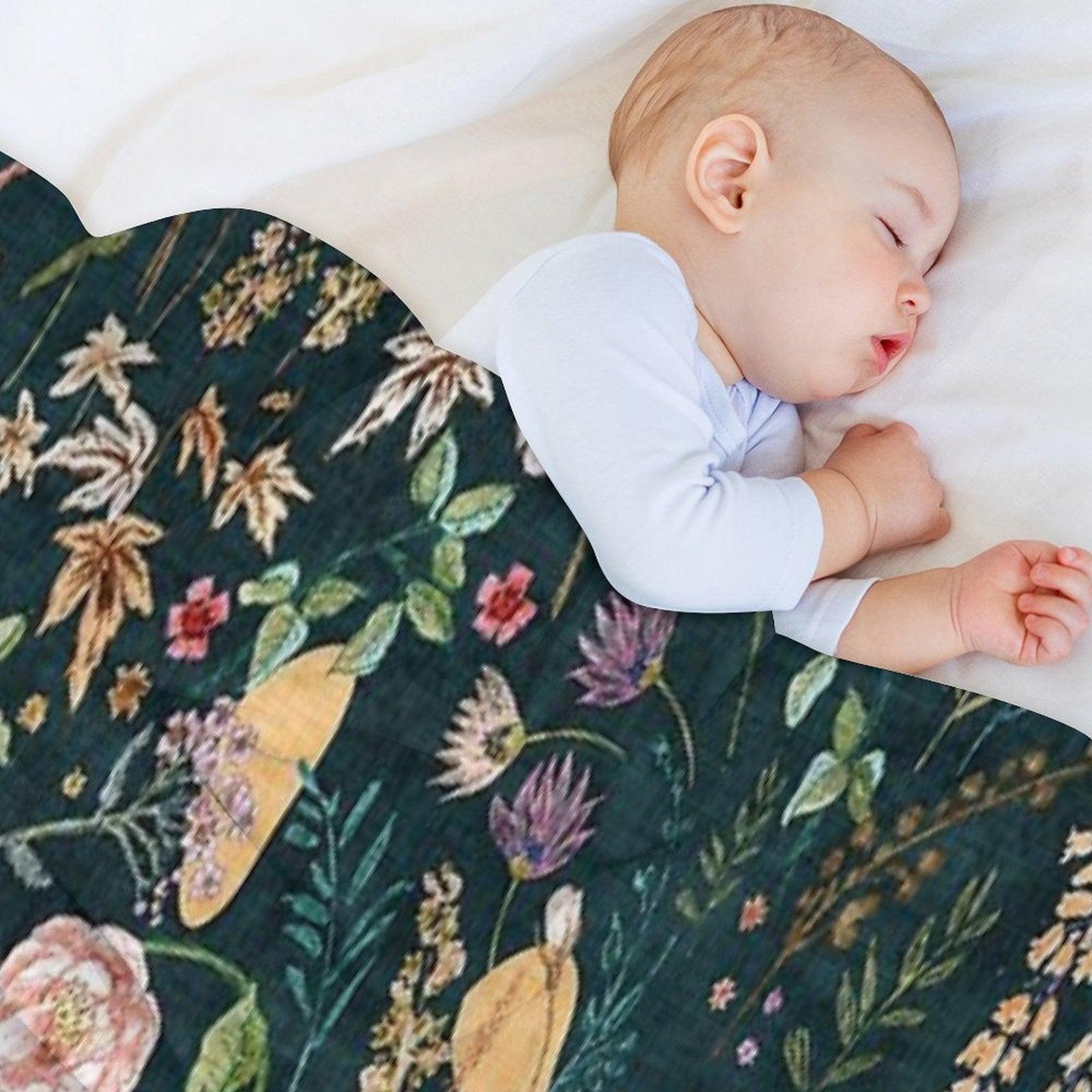 Hana Floral (teal) Throw Blanket