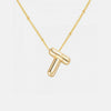 Gold-Plated Bubble Initial Necklace for Personalized Style - Style T / One Size