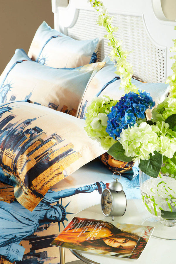 Dolce Mela 100% Cotton Duvet Cover Sheet Set - Statue of Liberty - Gifts for You 'n Me