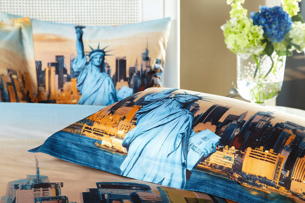 Dolce Mela 100% Cotton Duvet Cover Sheet Set - Statue of Liberty - Gifts for You 'n Me