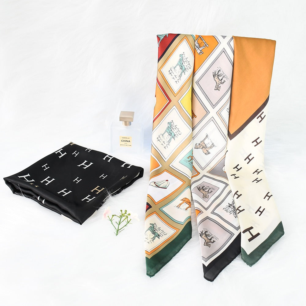 Silk Scarf Women's Sunscreen Beach Imitation Silk Versatile Silk Scarf Neckband