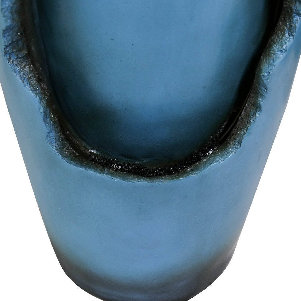 Resin Blue Vase Water Fountain Tabletop with LED