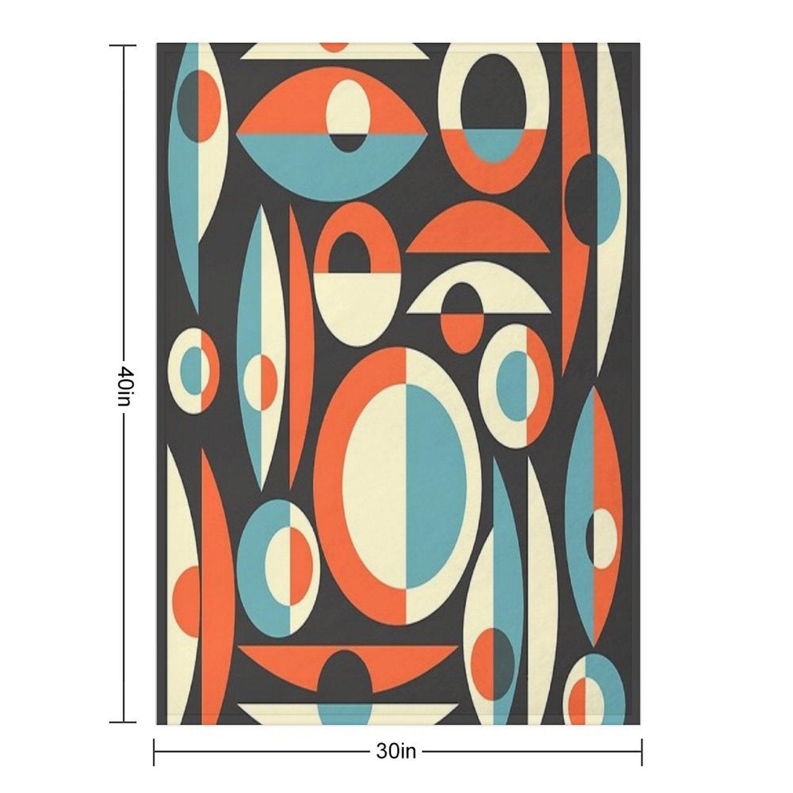 Retro Eames Era  Pisces Throw Blanket