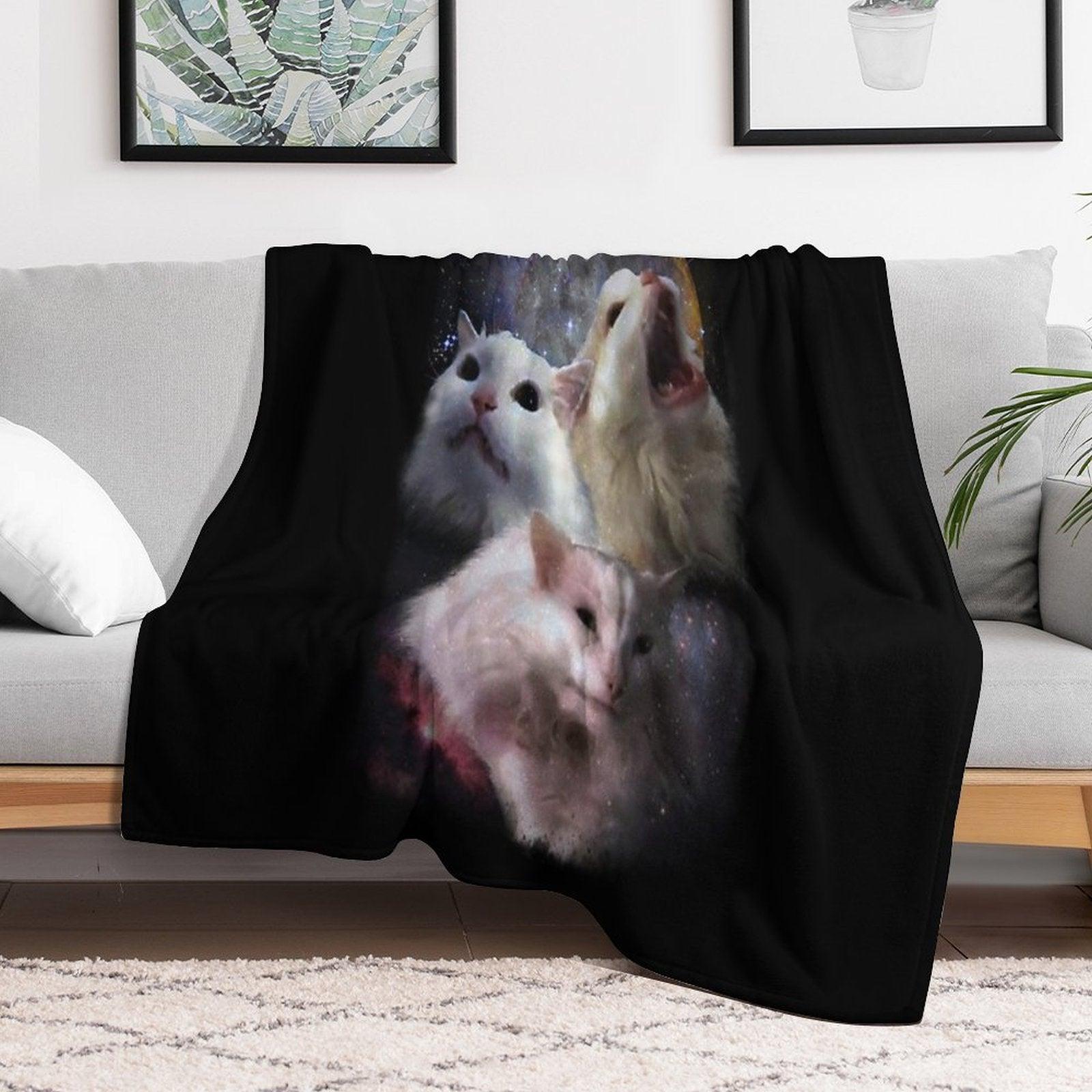 Triple Thurston Moon Cats! Throw Blanket