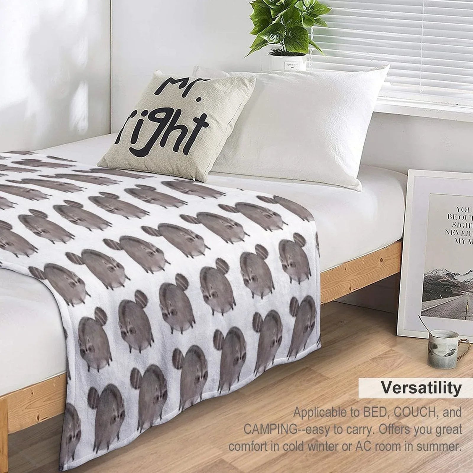 Chubby Trash Panda Throw Blanket