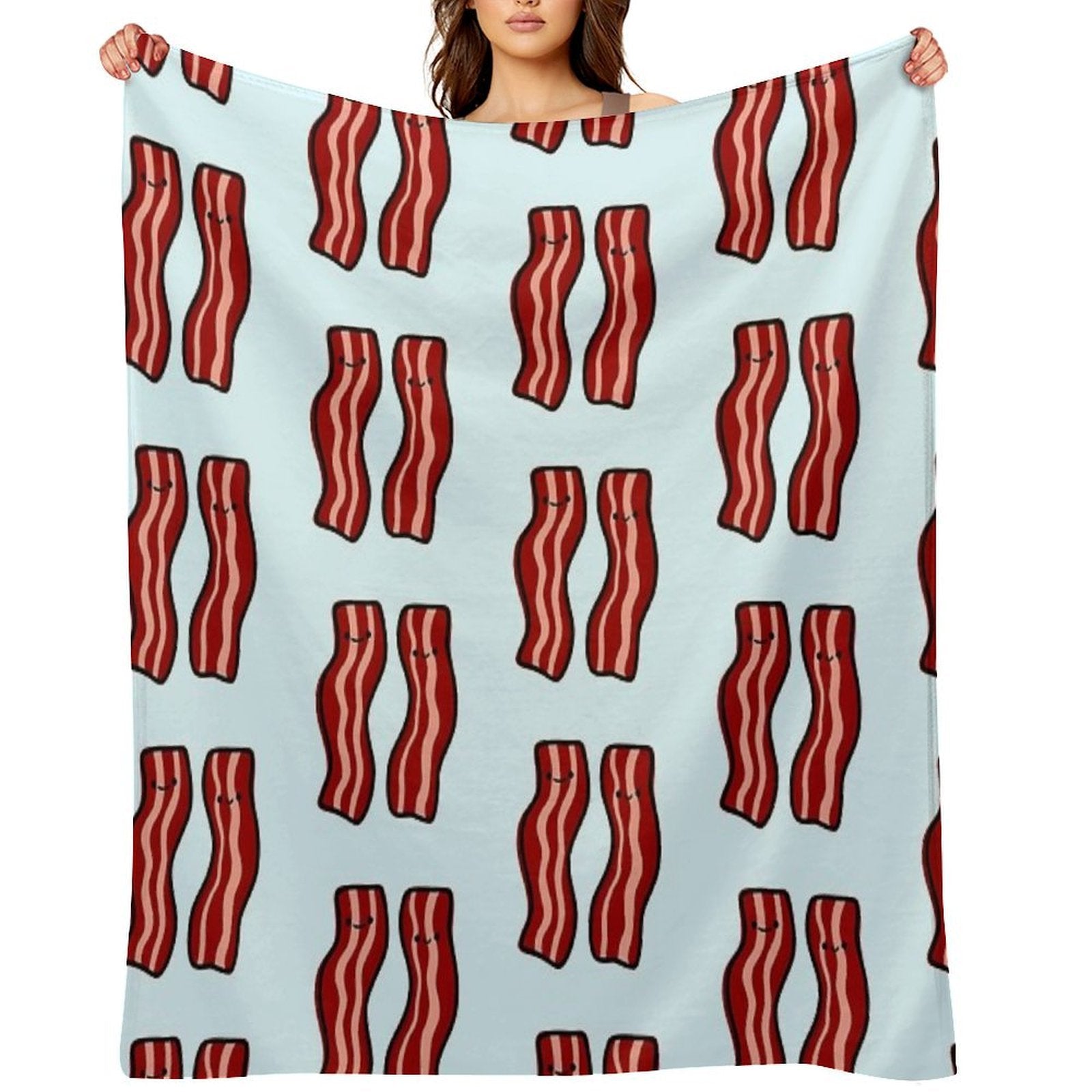 Cute Bacon Velvety-soft Throw Blanket