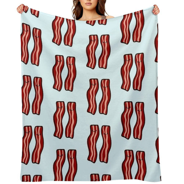 Cute Bacon Velvety-soft Throw Blanket