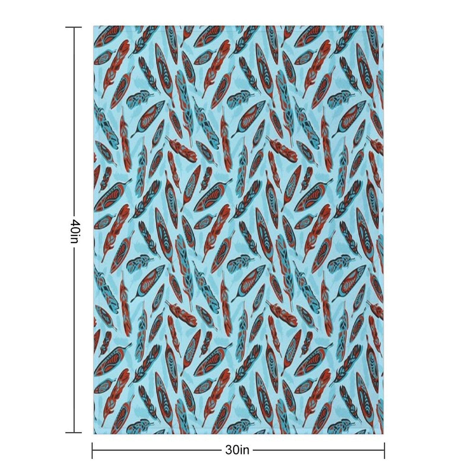 Tlingit Feathers - Blue Throw Blanket