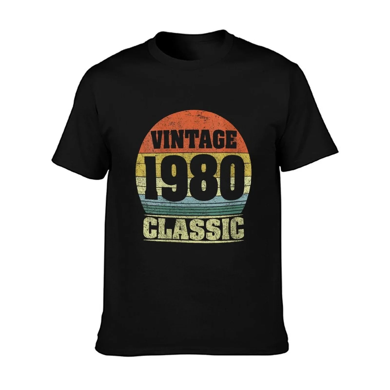 Womens 1980 40th Birthday Gift Vintage Retro Men Women 40 Years Old  Ribbed Collar T-Shirt