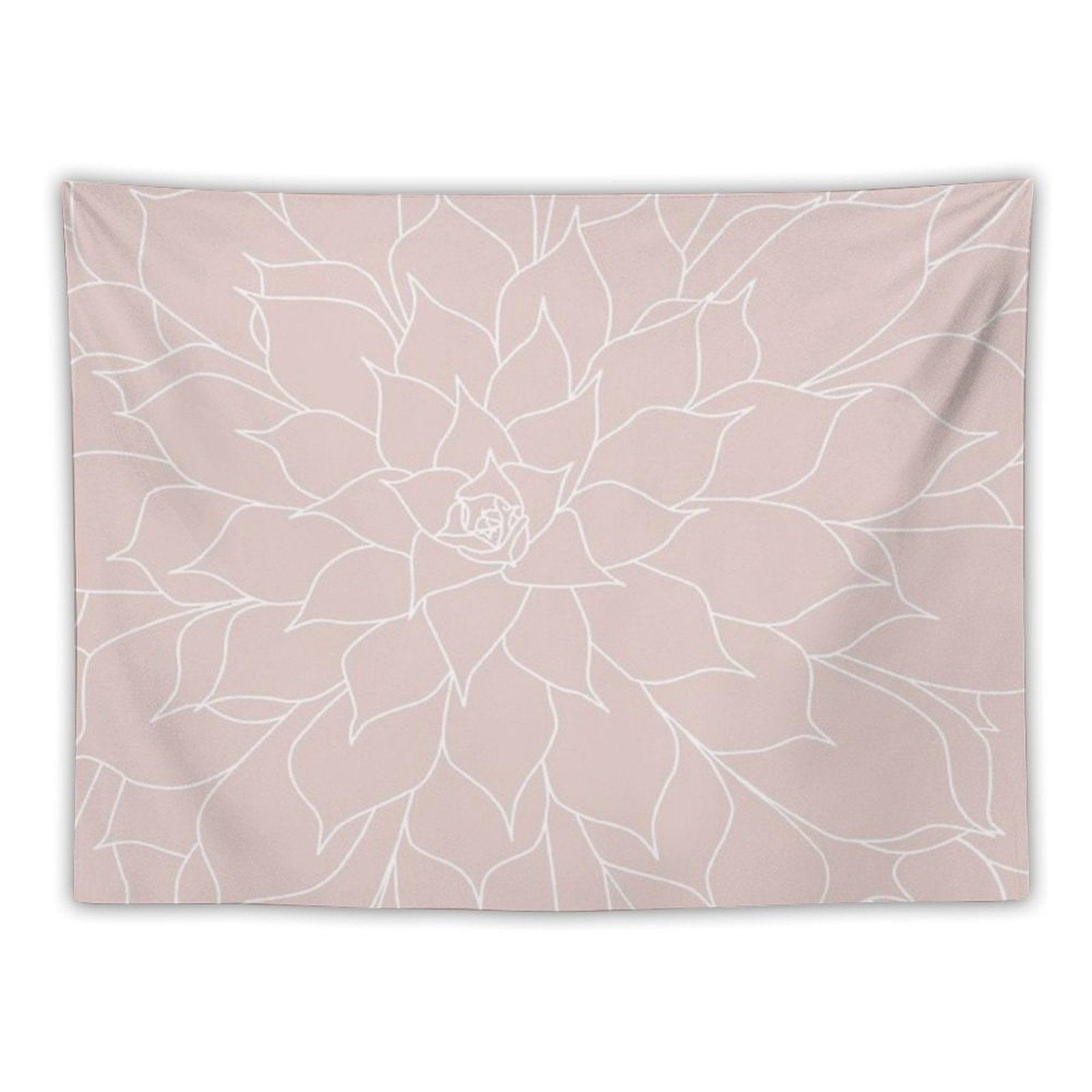 Blush Pink Succulent Tapestry