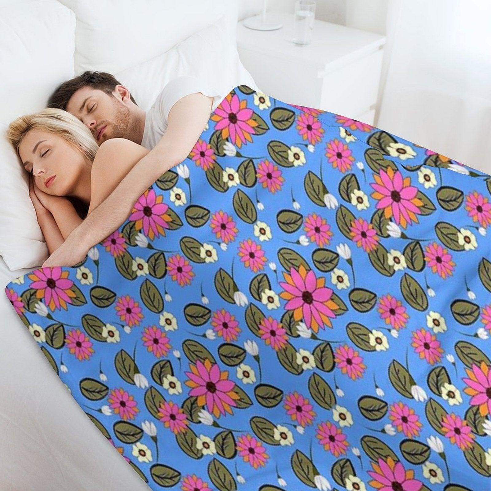 Hippy Dippy Blue Throw Blanket