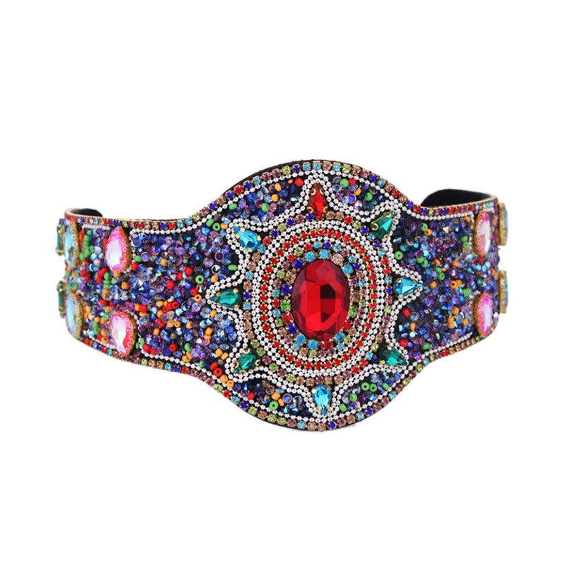 Fashion Baroque Heavy Industries Full Diamond Hair Hoops