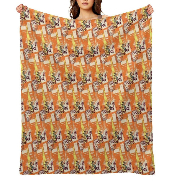 Abstract Flower Pattern Throw Blanket
