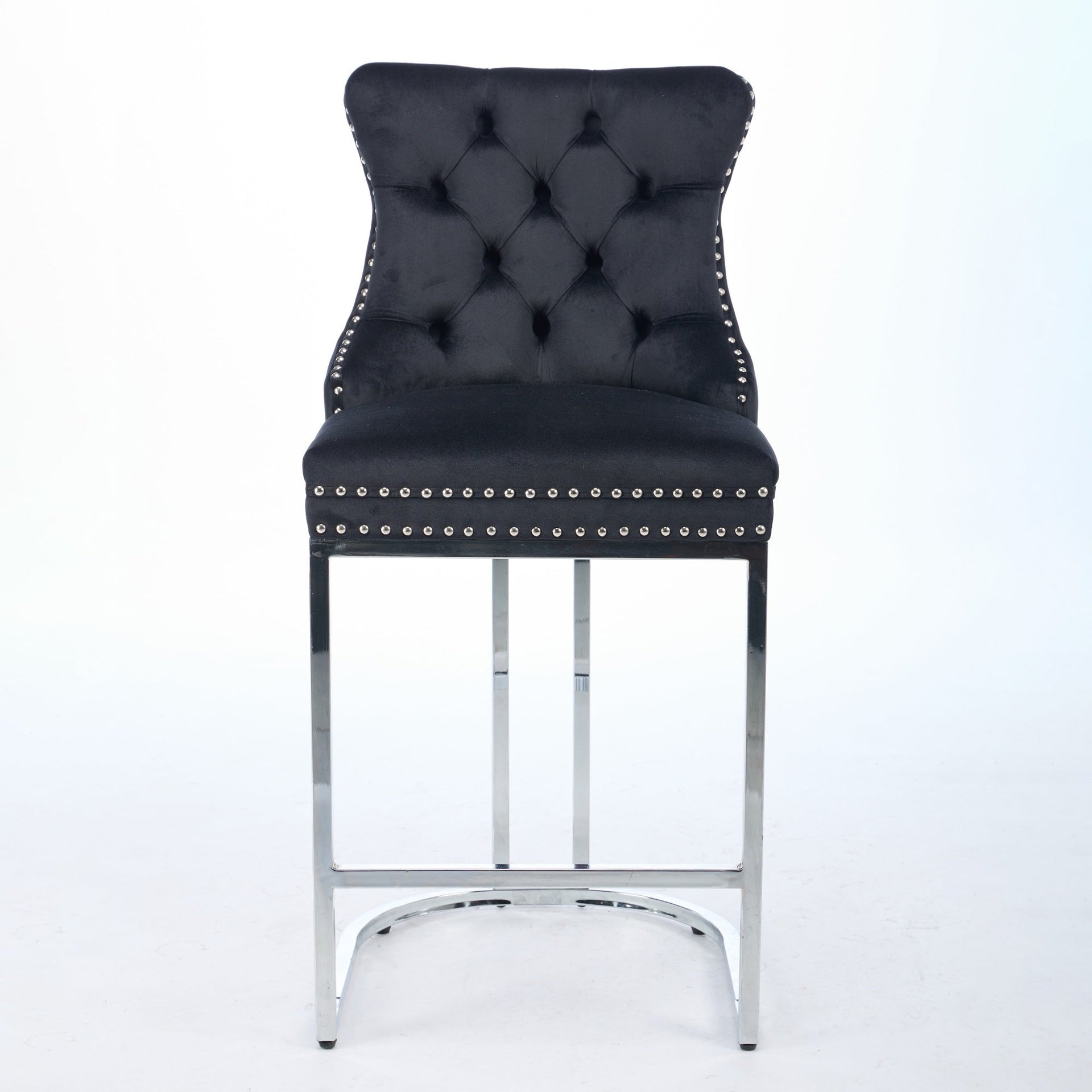 Set of 2 Modern Velvet Barstools