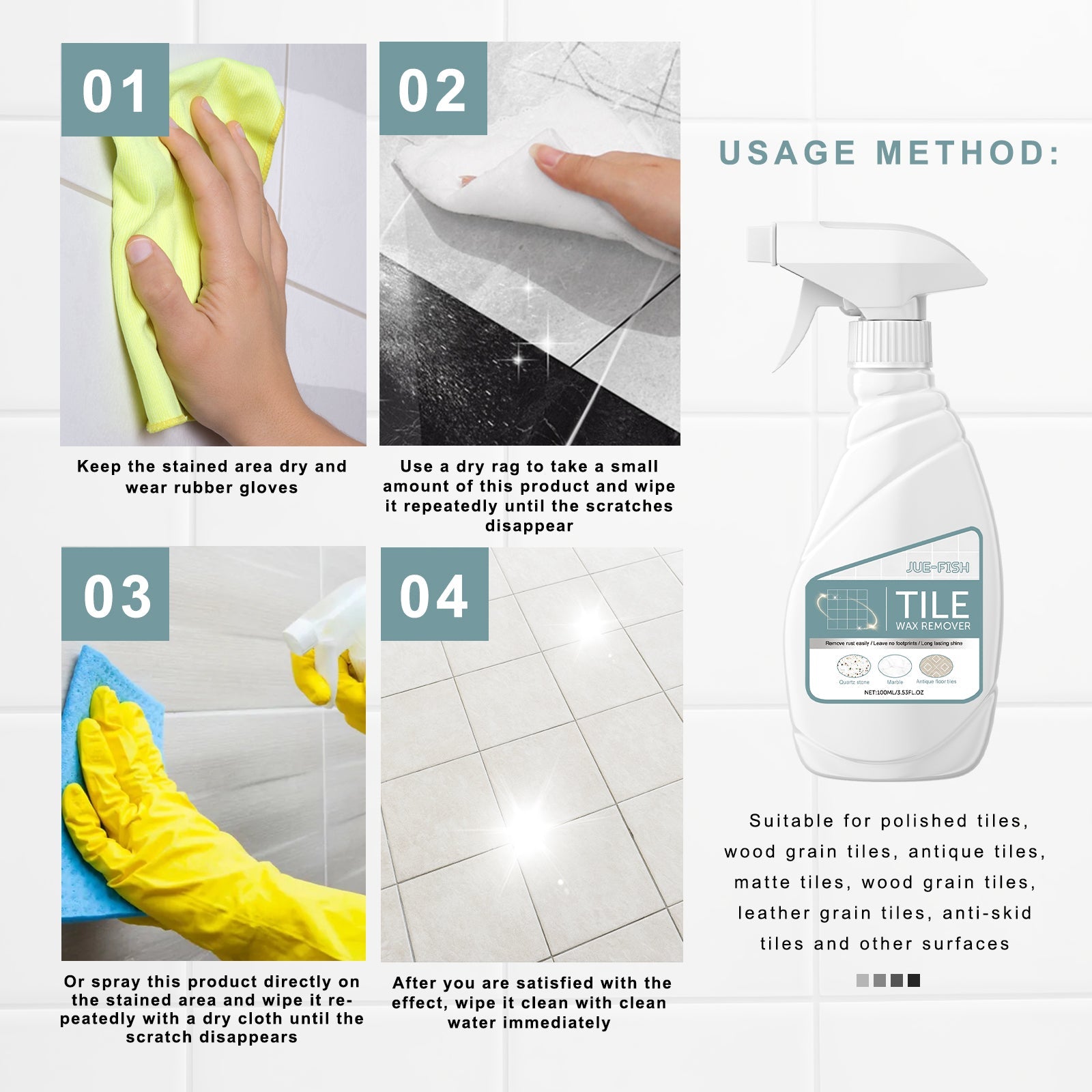 Ceramic Stone Plating Agent, Kitchen Quartz Stone Tile Cleaning Stains Repair Scratch Cleaning Agent