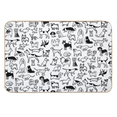 Black And White Dogs Pattern Bath Mat