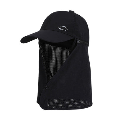 1pc Summer Baseball Cap with Detachable 360° Neck Sun Flap. For men, hiking, fishing, outdoor.