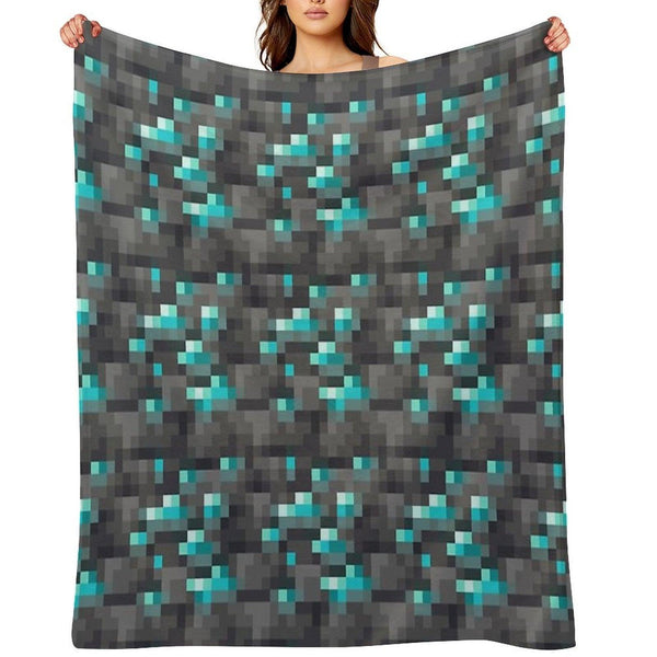 Deepslate Diamond Ore Throw Blanket
