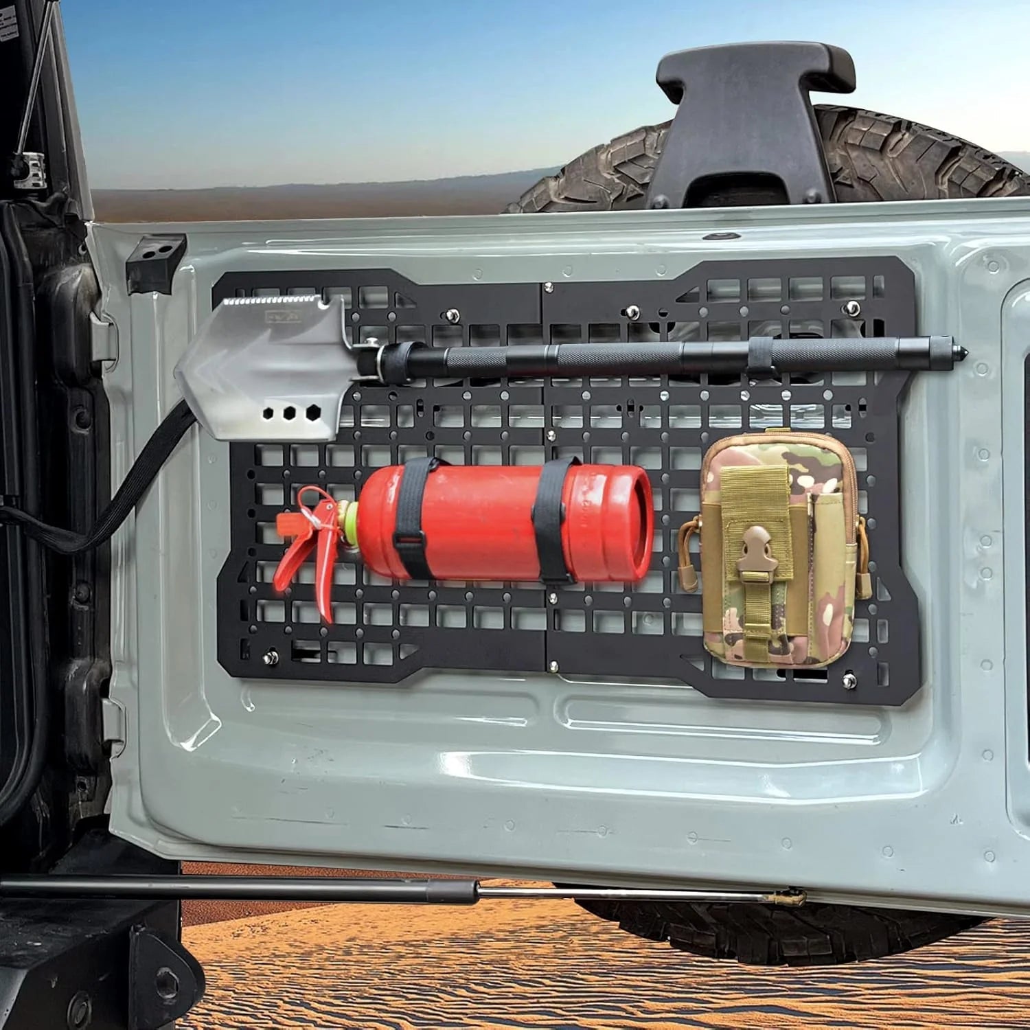 OFF ROAD Tailgate Storage Panel Tailgate Molle Panel Steel Cargo Shelf Storage Luggage Holder Carrier for Ford Bronco Accessorie