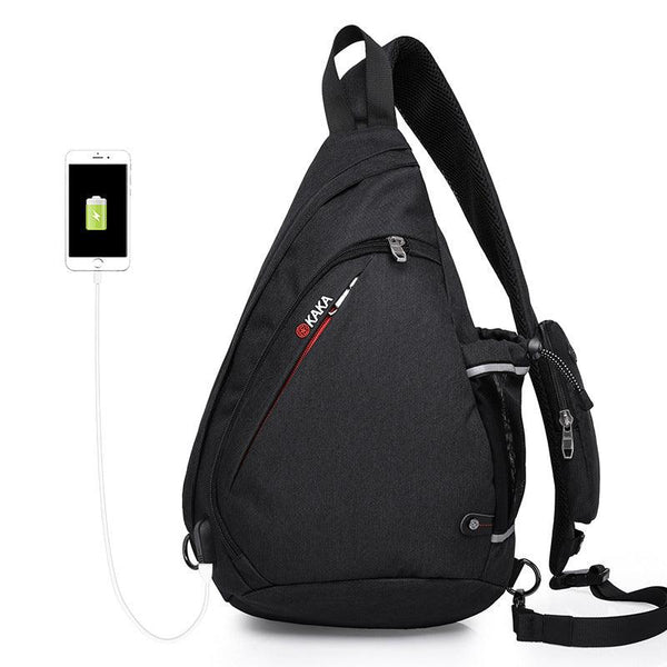 High Quality Men's Chest Bag Cotton And Linen Texture Messenger Triangle Bag Water Drop Bag Bicycle Chest Bag