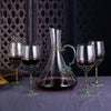 Enamel lead-free red wine cup crystal glass high footed cup decanter set