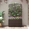 49 Inch Raised Garden Bed with Trellis and Wicker Planter Box-Brown