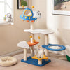 49 Inches Tall Cat Tree with UFO Top Perch Space Capsule and Sisal Scratching Posts-Blue