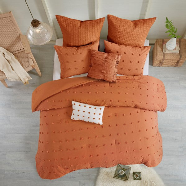 Brooklyn Cotton Jacquard Comforter Set with Euro Shams and Throw Pillows - Gifts for You 'n Me