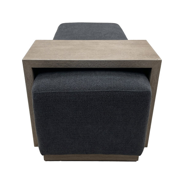 Peggy Bench/Cocktail Ottoman With Table - Dark Grey